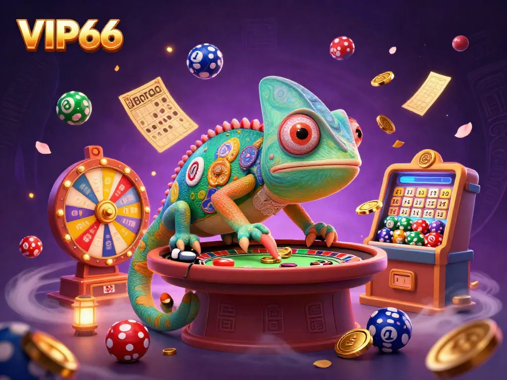 Join the excitement at VIP66, where colorful lottery balls and golden winnings come alive!