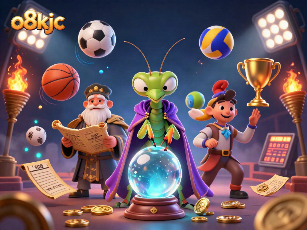 Engage with o8kjc's thrilling sports betting opportunities featuring an enchanting 3D casino scene.