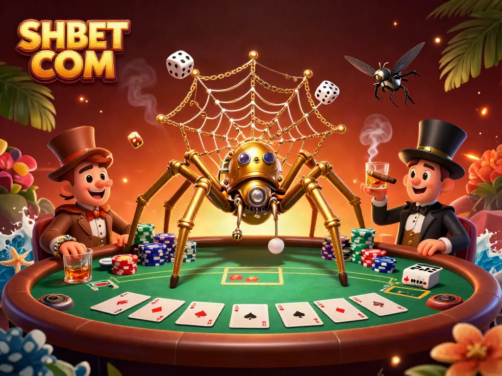 Experience the thrill of gaming at SHBET COM with steampunk characters and vibrant casino elements.