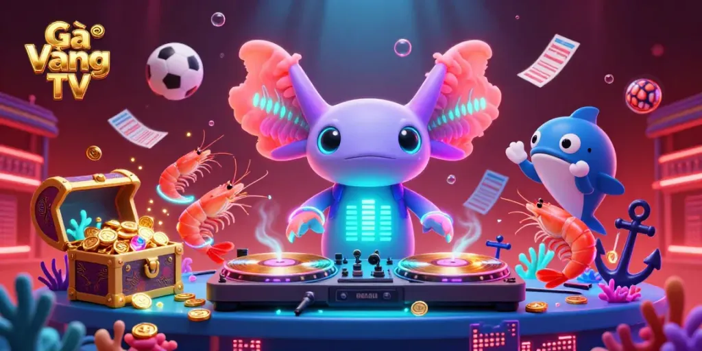 Experience Gà Vàng TV with this vibrant underwater betting scene capturing energetic gameplay and festive atmosphere.
