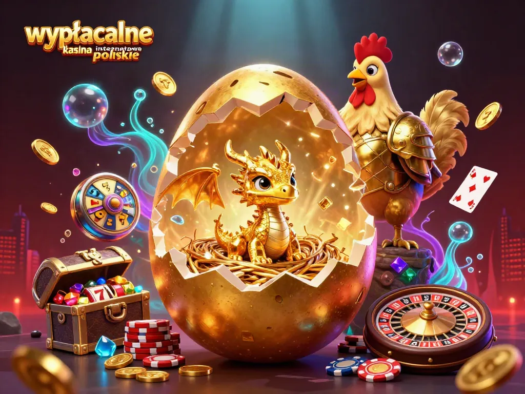 Engage in the action at wypłacalne kasyna internetowe polskie with a golden dragon and poker chips.