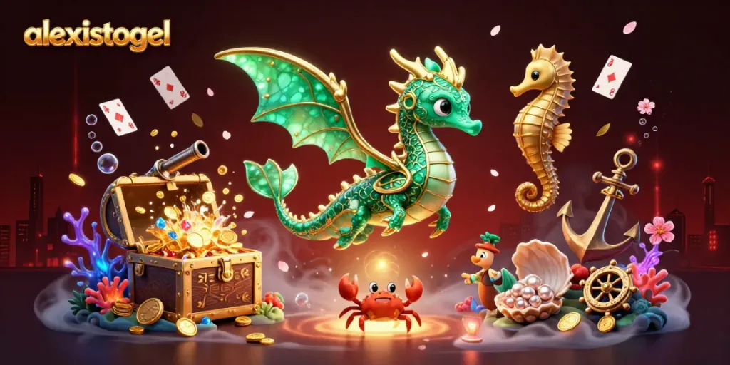 Gambarlah aksi menarik alexistogel dengan naga laut dan peti harta karun dalam dunia kasino virtual.